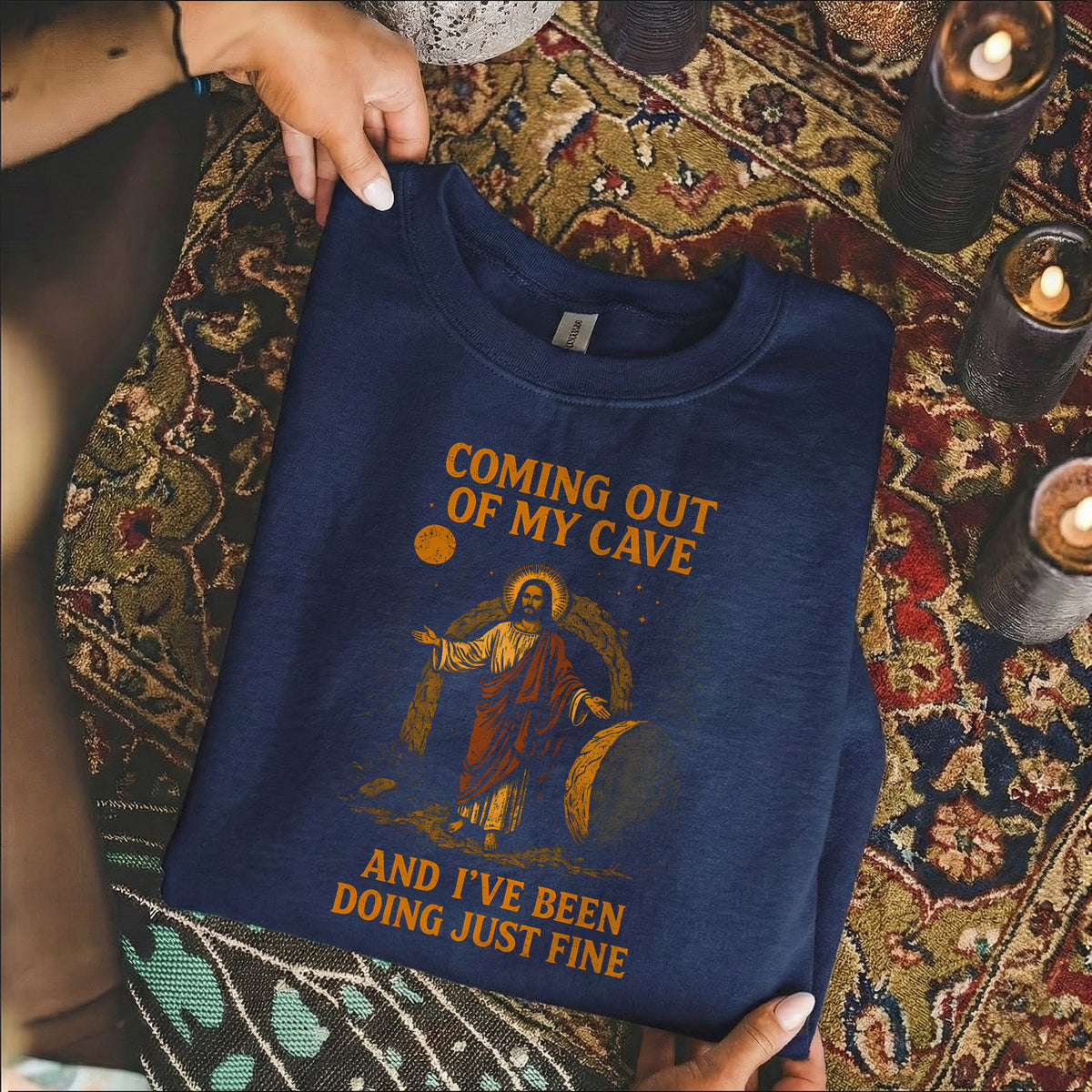 Coming Out of My Cave Christian Easter Humor – He is Risen – Unisex Tshirt / Hoodie / Sweatshirt