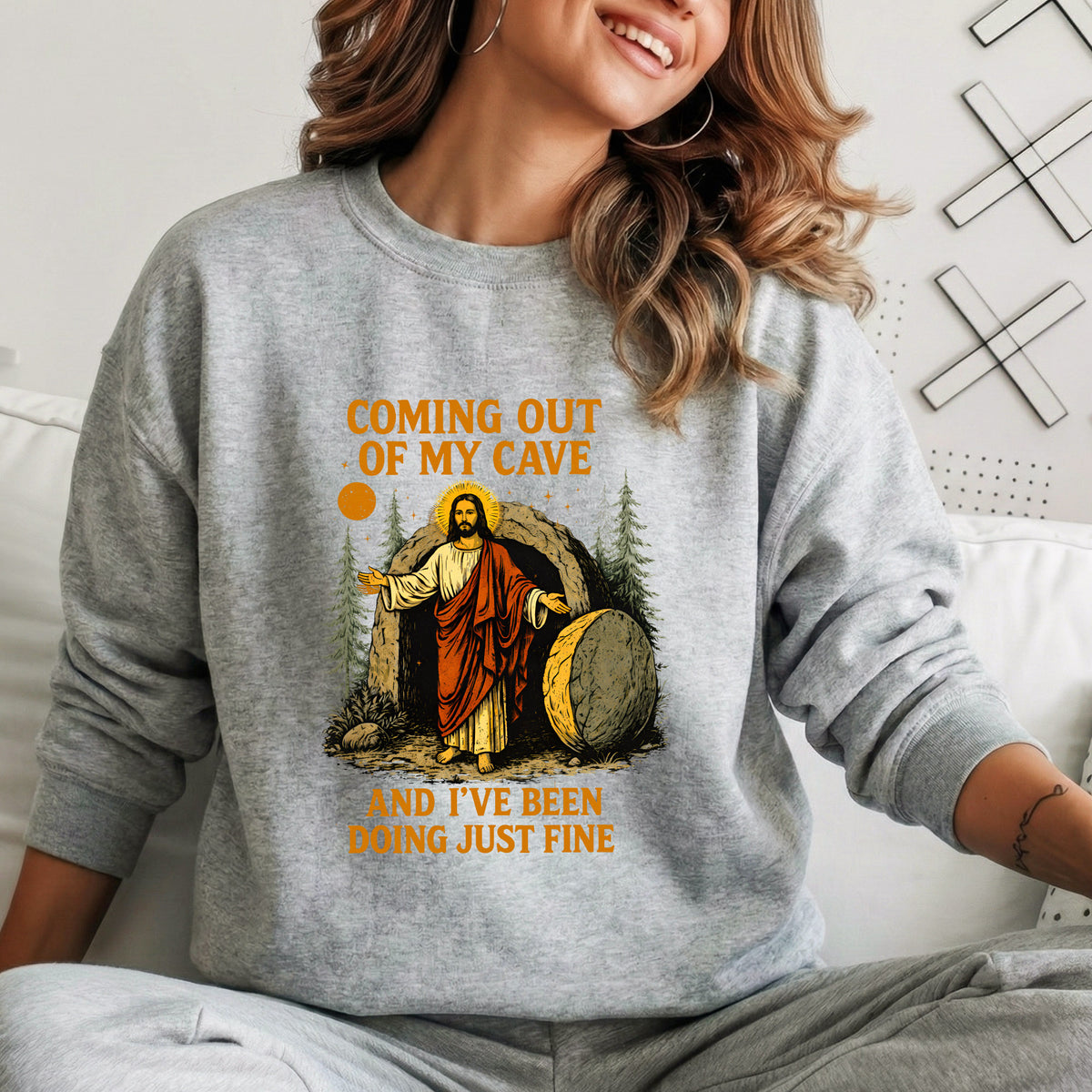 Coming Out of My Cave Christian Easter Humor – He is Risen – Unisex Tshirt / Hoodie / Sweatshirt