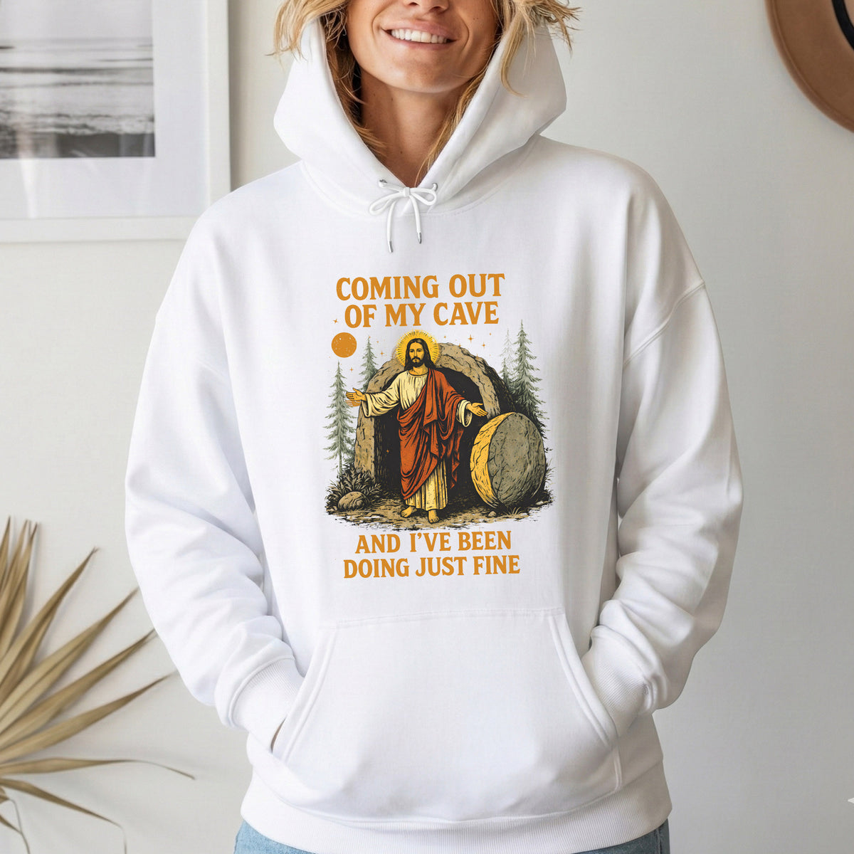 Coming Out of My Cave Christian Easter Humor – He is Risen – Unisex Tshirt / Hoodie / Sweatshirt