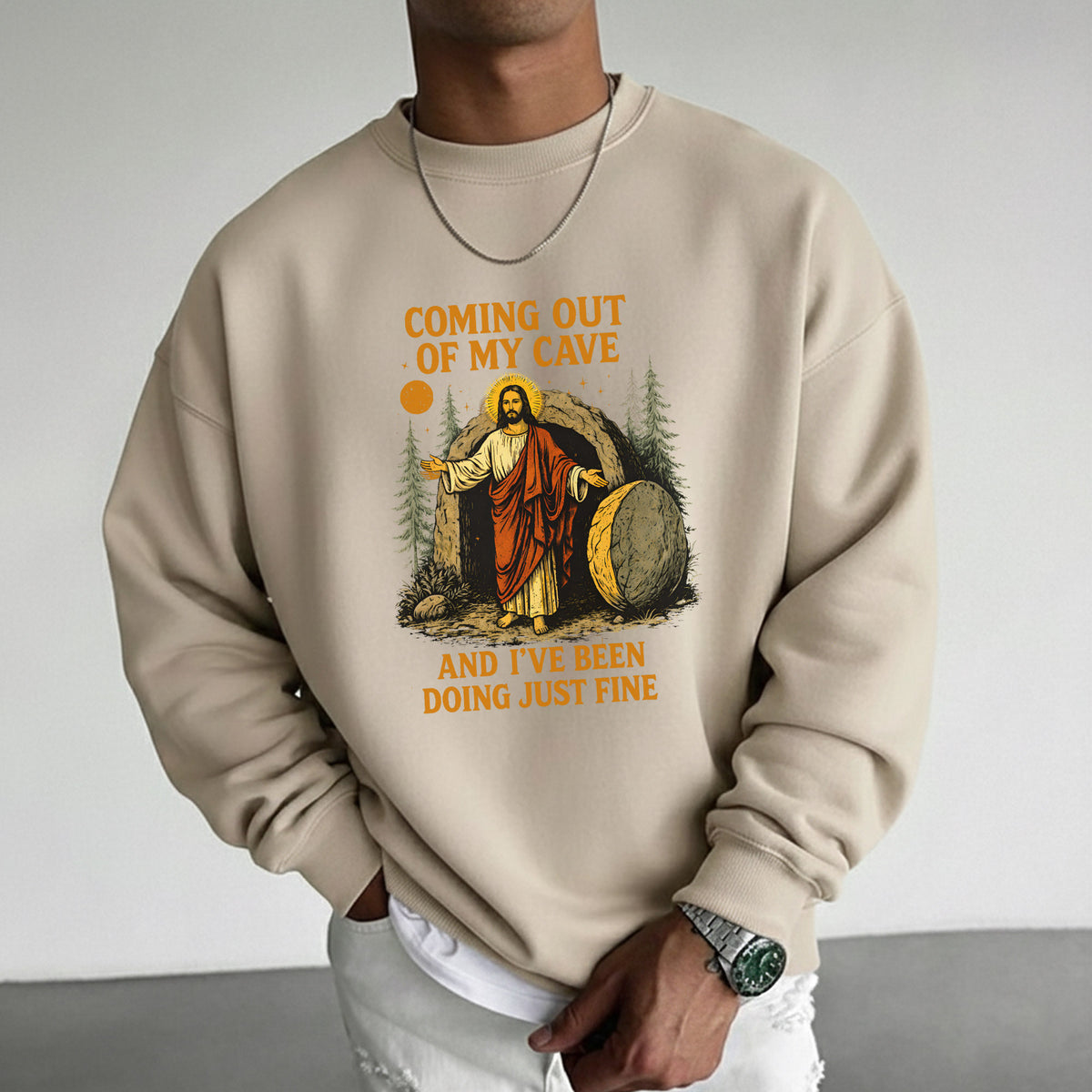 Coming Out of My Cave Christian Easter Humor – He is Risen – Unisex Tshirt / Hoodie / Sweatshirt