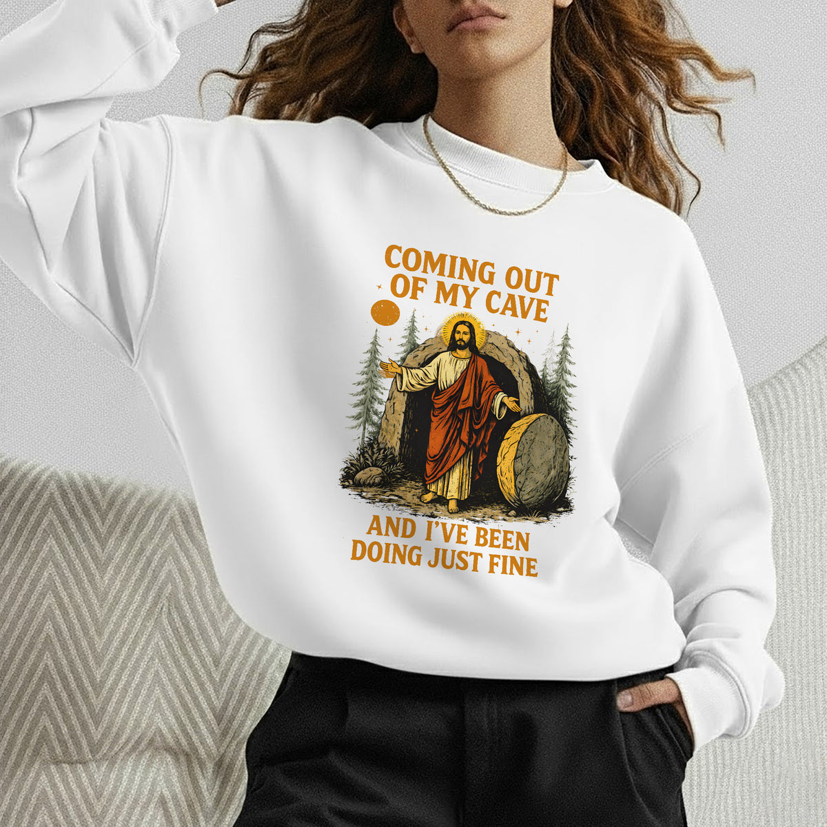 Coming Out of My Cave Christian Easter Humor – He is Risen – Unisex Tshirt / Hoodie / Sweatshirt