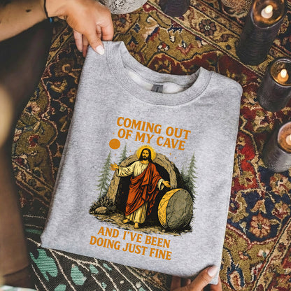 Coming Out of My Cave Christian Easter Humor – He is Risen – Unisex Tshirt / Hoodie / Sweatshirt