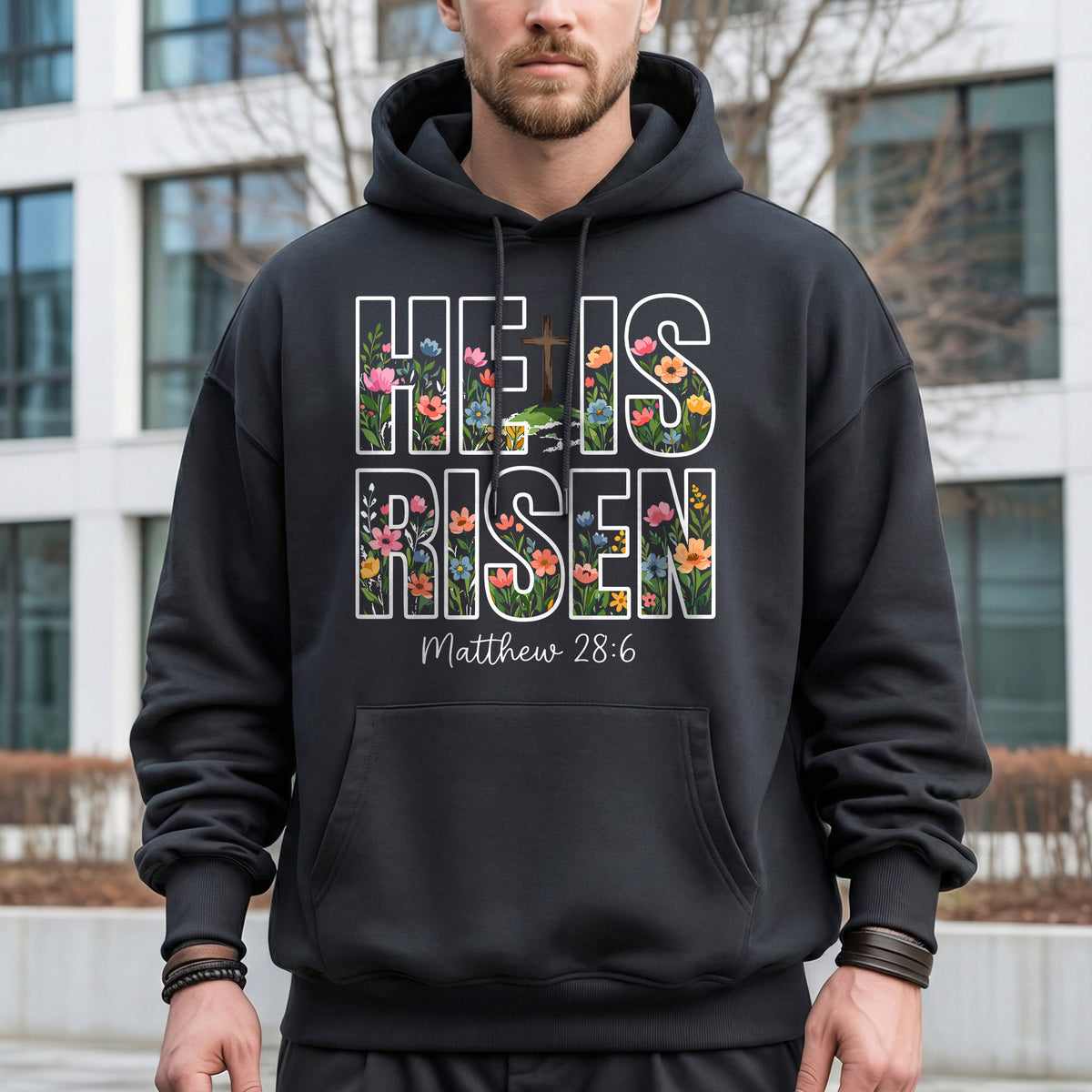 He Is Risen Floral Matthew 28:6 Christian – He is Risen – Unisex Tshirt / Hoodie / Sweatshirt