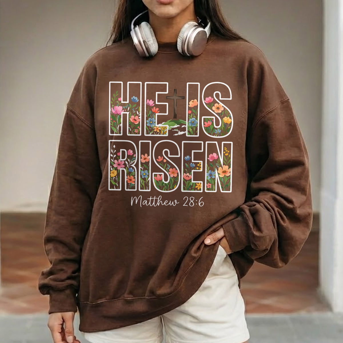 He Is Risen Floral Matthew 28:6 Christian – He is Risen – Unisex Tshirt / Hoodie / Sweatshirt