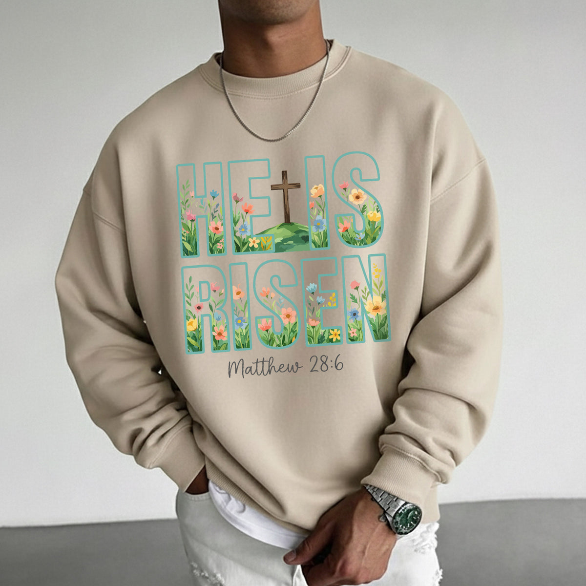 He Is Risen Floral Matthew 28:6 Christian – He is Risen – Unisex Tshirt / Hoodie / Sweatshirt