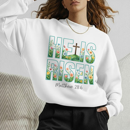 He Is Risen Floral Matthew 28:6 Christian – He is Risen – Unisex Tshirt / Hoodie / Sweatshirt