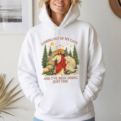 Vintage Coming Out of My Cave Jesus Easter – He is Risen – Unisex Tshirt / Hoodie / Sweatshirt