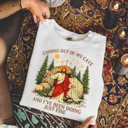 Vintage Coming Out of My Cave Jesus Easter – He is Risen – Unisex Tshirt / Hoodie / Sweatshirt