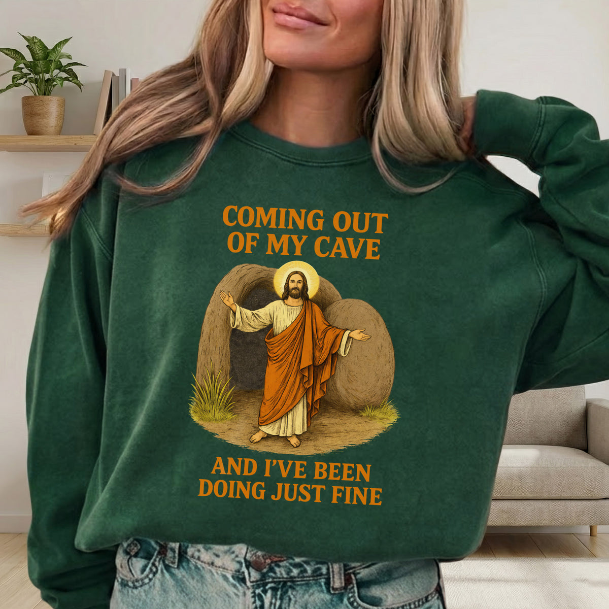 Coming Out of My Cave, Jesus Resurrection – He is Risen – Unisex Tshirt / Hoodie / Sweatshirt