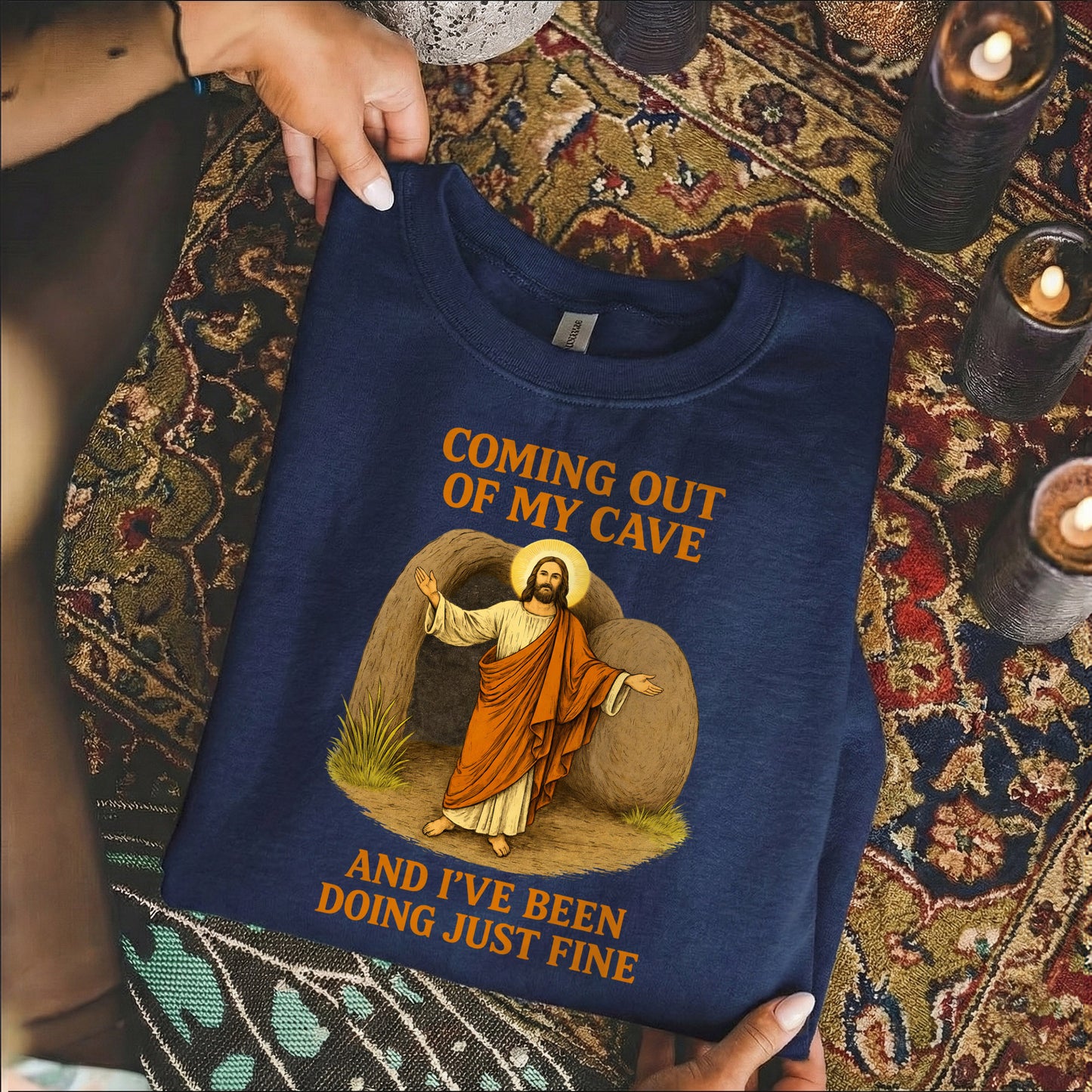 Coming Out of My Cave, Jesus Resurrection – He is Risen – Unisex Tshirt / Hoodie / Sweatshirt