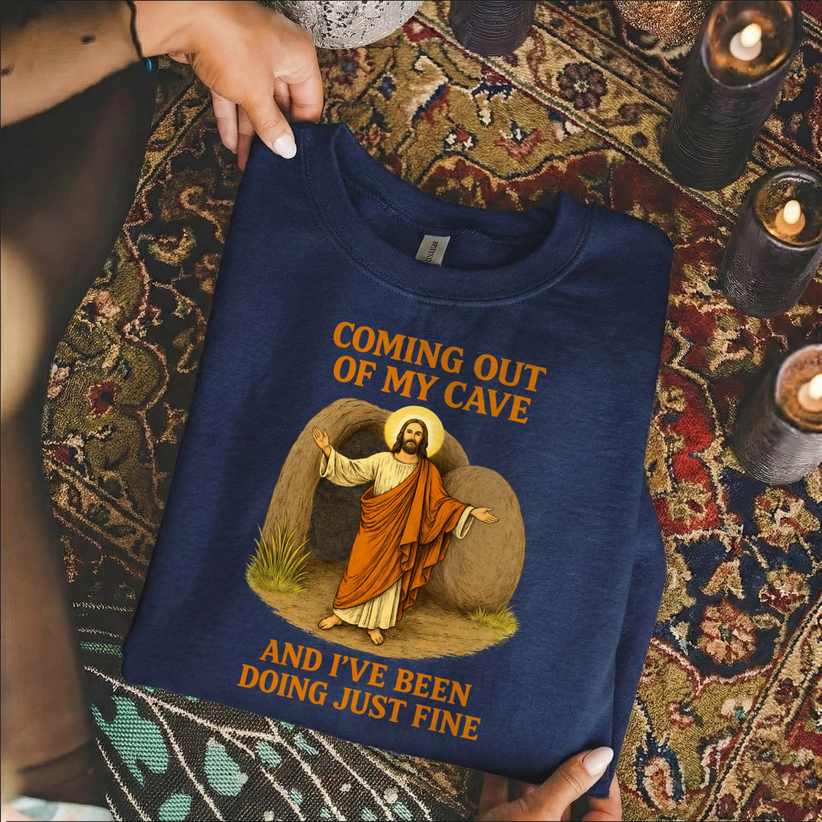 Coming Out of My Cave, Jesus Resurrection – He is Risen – Unisex Tshirt / Hoodie / Sweatshirt