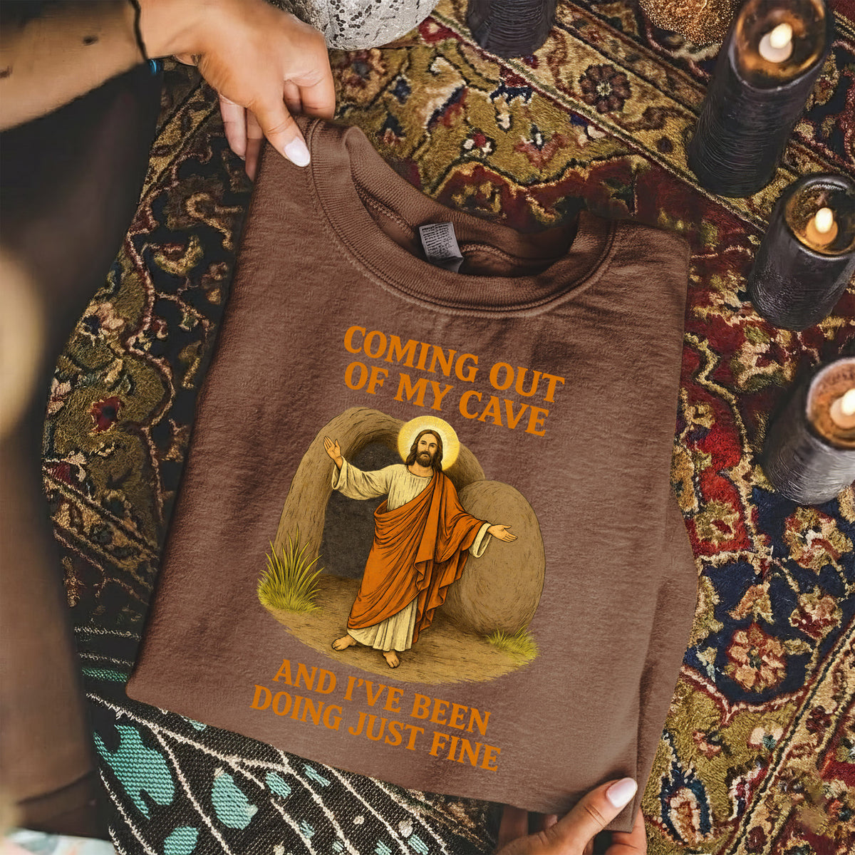 Coming Out of My Cave, Jesus Resurrection – He is Risen – Unisex Tshirt / Hoodie / Sweatshirt