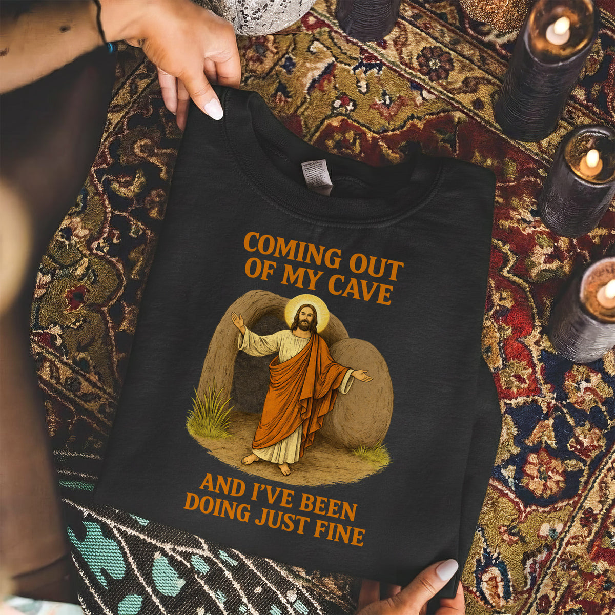 Coming Out of My Cave, Jesus Resurrection – He is Risen – Unisex Tshirt / Hoodie / Sweatshirt