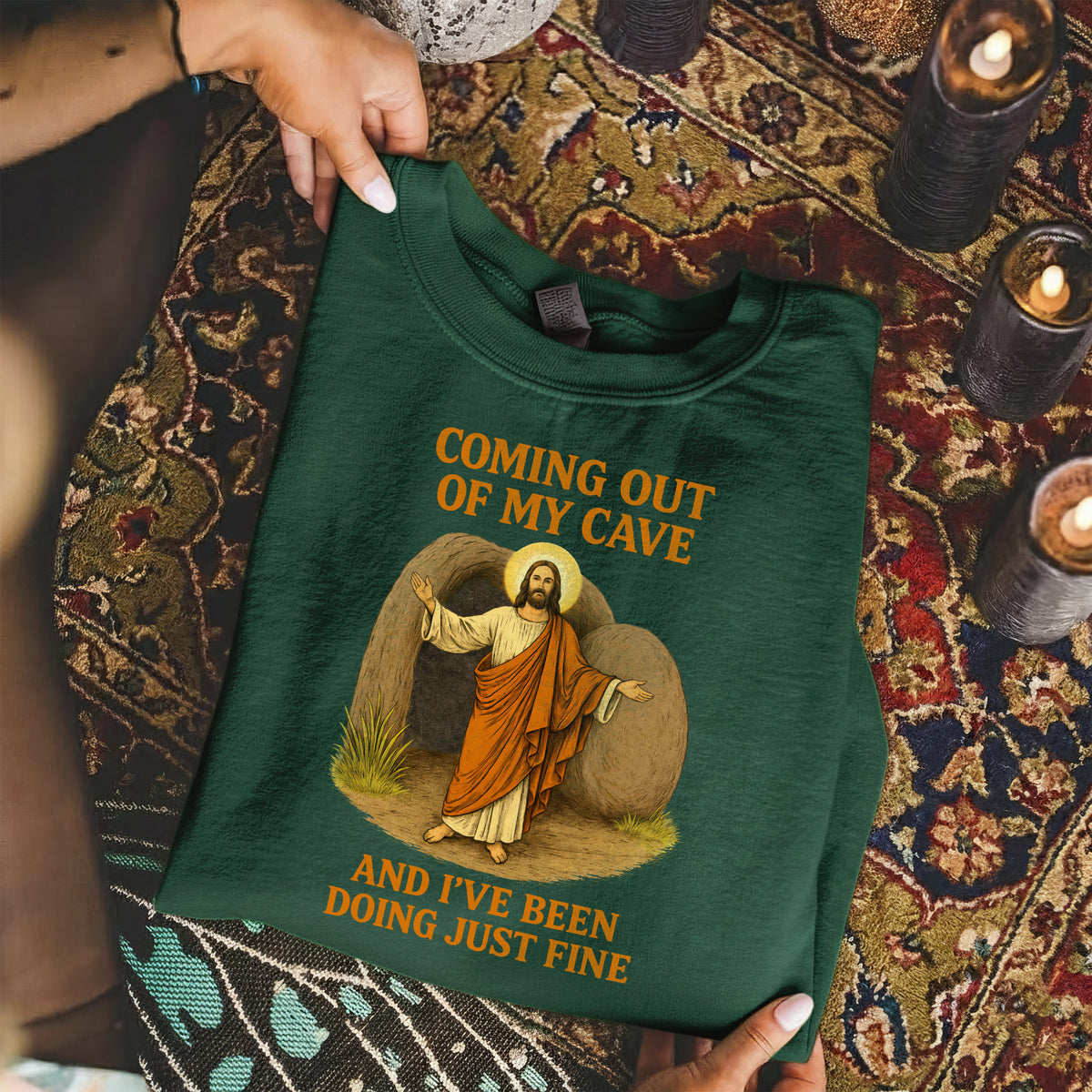 Coming Out of My Cave, Jesus Resurrection – He is Risen – Unisex Tshirt / Hoodie / Sweatshirt