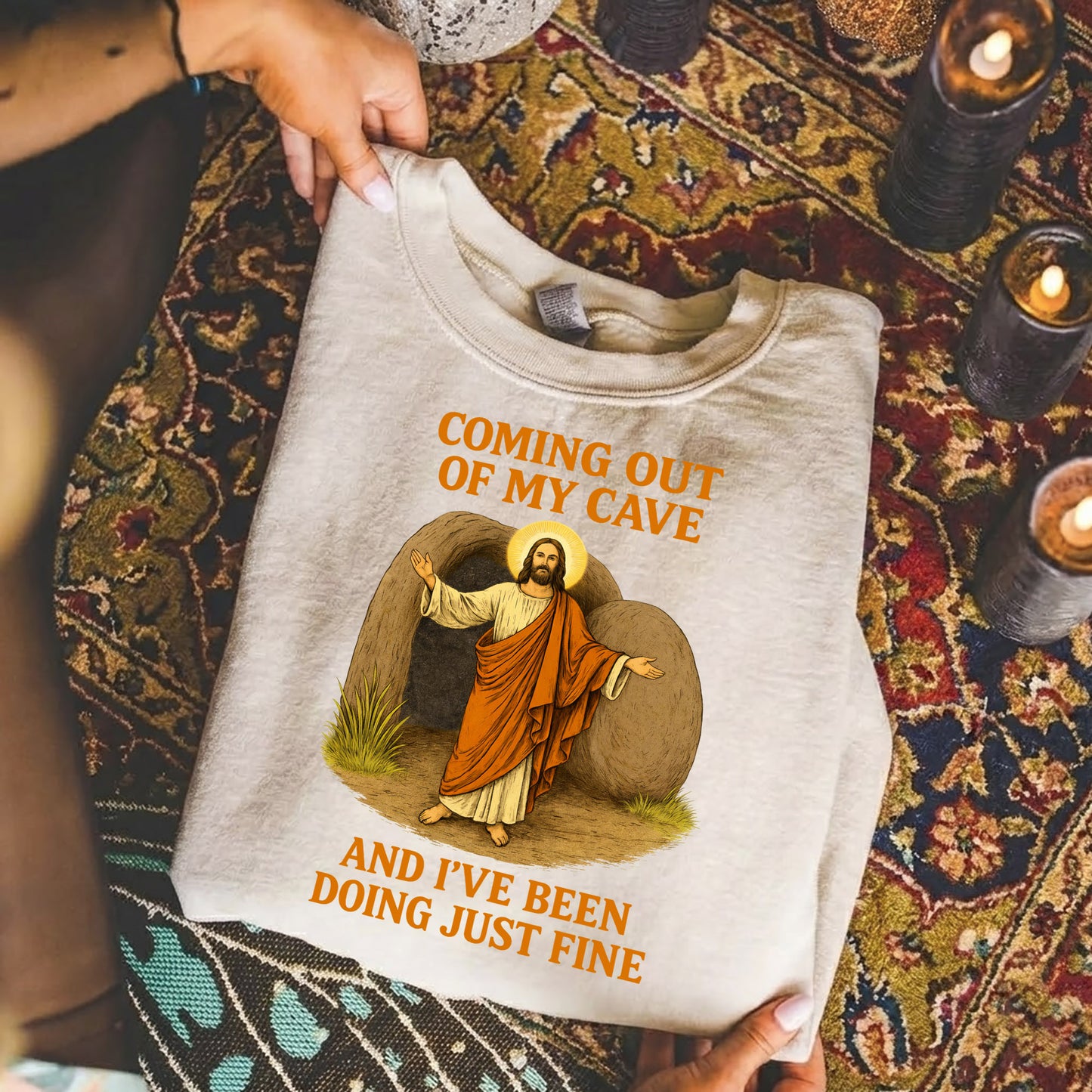Coming Out of My Cave, Jesus Resurrection – He is Risen – Unisex Tshirt / Hoodie / Sweatshirt