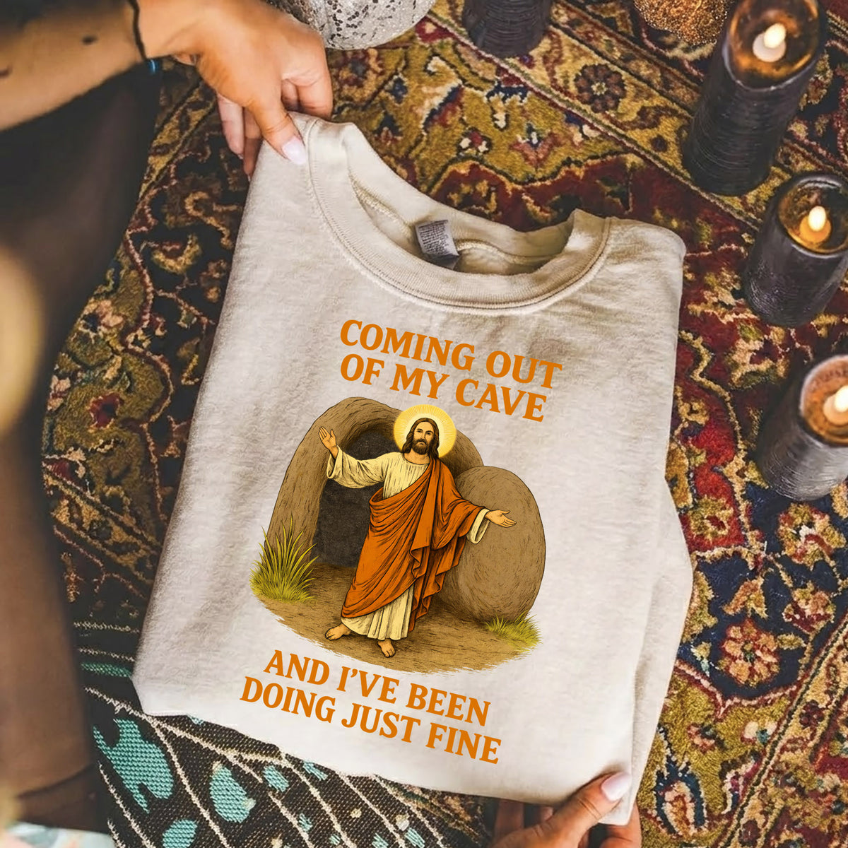 Coming Out of My Cave, Jesus Resurrection – He is Risen – Unisex Tshirt / Hoodie / Sweatshirt