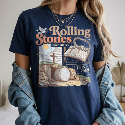 Rolling Stones Since AD 33 Christian Easter – He is Risen – Unisex Tshirt / Hoodie / Sweatshirt