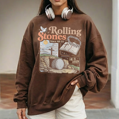 Rolling Stones Since AD 33 Christian Easter – He is Risen – Unisex Tshirt / Hoodie / Sweatshirt