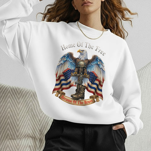 Home of the Free Because of the Brave Patriotic Eagle – Faith & Freedom – Unisex Tshirt Gildan / Tshirt Comfort / V-neck/ Hoodie / Sweatshirt