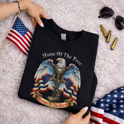 Home of the Free Because of the Brave Patriotic Eagle – Faith & Freedom – Unisex Tshirt Gildan / Tshirt Comfort / V-neck/ Hoodie / Sweatshirt