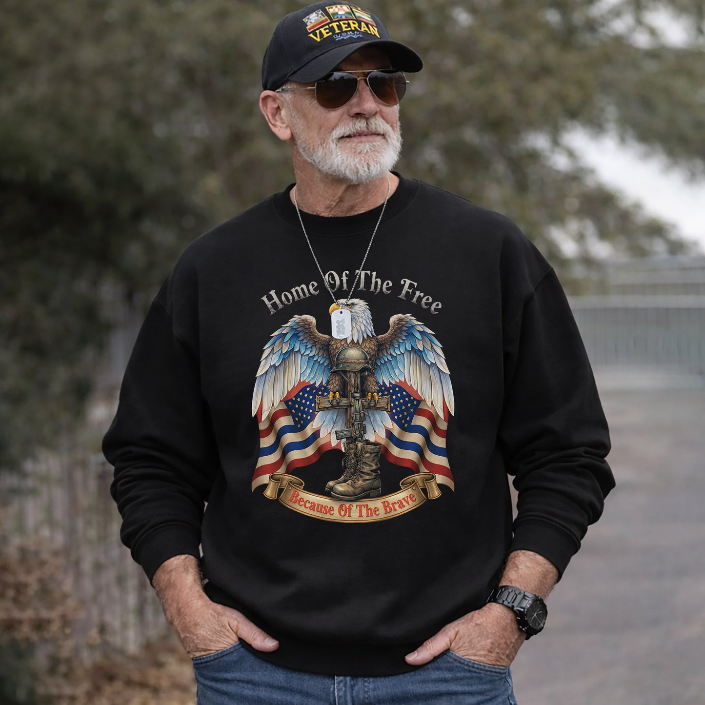 Home of the Free Because of the Brave Patriotic Eagle – Faith & Freedom – Unisex Tshirt Gildan / Tshirt Comfort / V-neck/ Hoodie / Sweatshirt