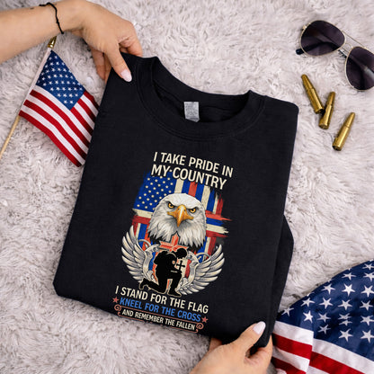 Stand for the Flag Kneel for the Cross Remember the Fallen – Faith & Freedom – Unisex Tshirt Gildan / Tshirt Comfort / V-neck/ Hoodie / Sweatshirt