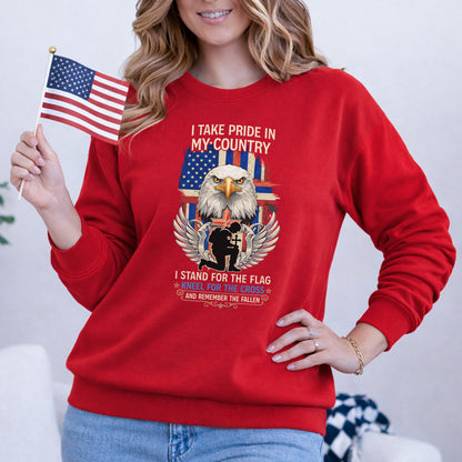 Stand for the Flag Kneel for the Cross Remember the Fallen – Faith & Freedom – Unisex Tshirt Gildan / Tshirt Comfort / V-neck/ Hoodie / Sweatshirt