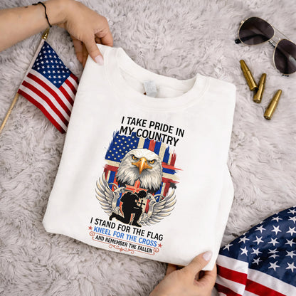 Stand for the Flag Kneel for the Cross Remember the Fallen – Faith & Freedom – Unisex Tshirt Gildan / Tshirt Comfort / V-neck/ Hoodie / Sweatshirt