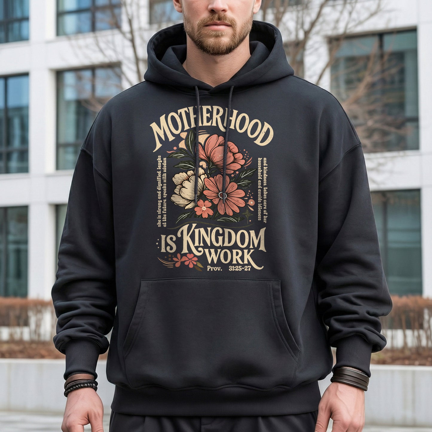 Motherhood Is Kingdom Work Christian Floral – Unisex Tshirt / Hoodie / Sweatshirt