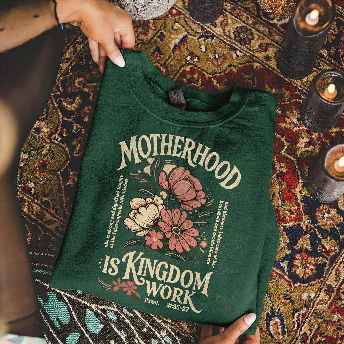Motherhood Is Kingdom Work Christian Floral – Unisex Tshirt / Hoodie / Sweatshirt