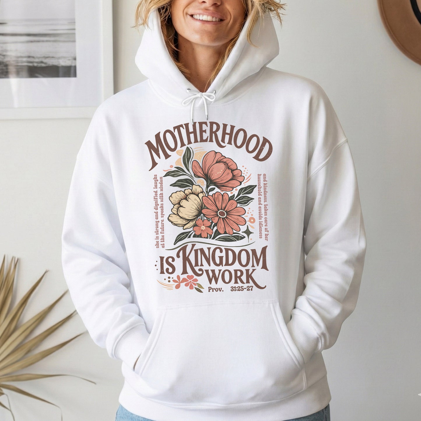 Motherhood Is Kingdom Work Christian Floral – Unisex Tshirt / Hoodie / Sweatshirt