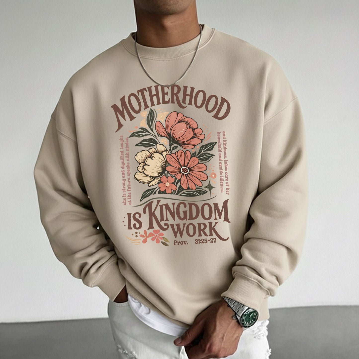Motherhood Is Kingdom Work Christian Floral – Unisex Tshirt / Hoodie / Sweatshirt