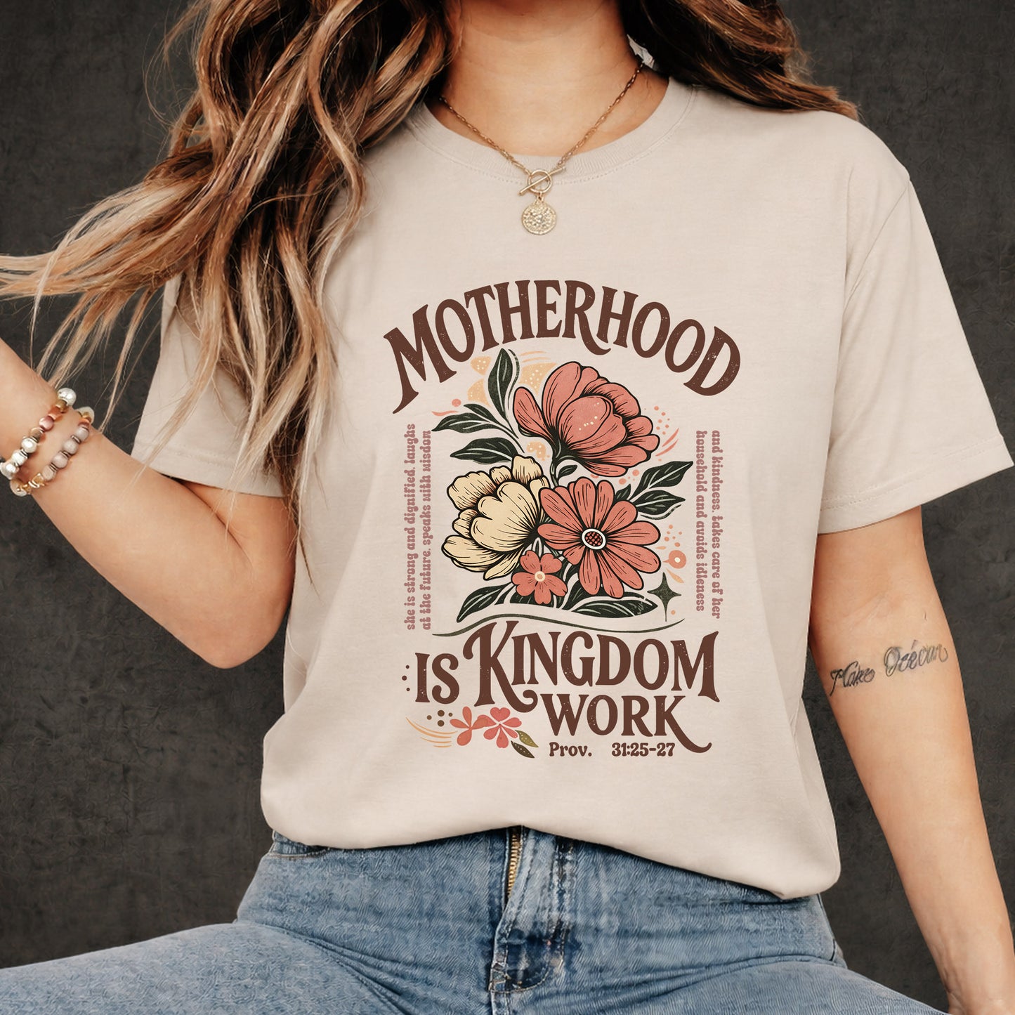 Motherhood Is Kingdom Work Christian Floral – Unisex Tshirt / Hoodie / Sweatshirt