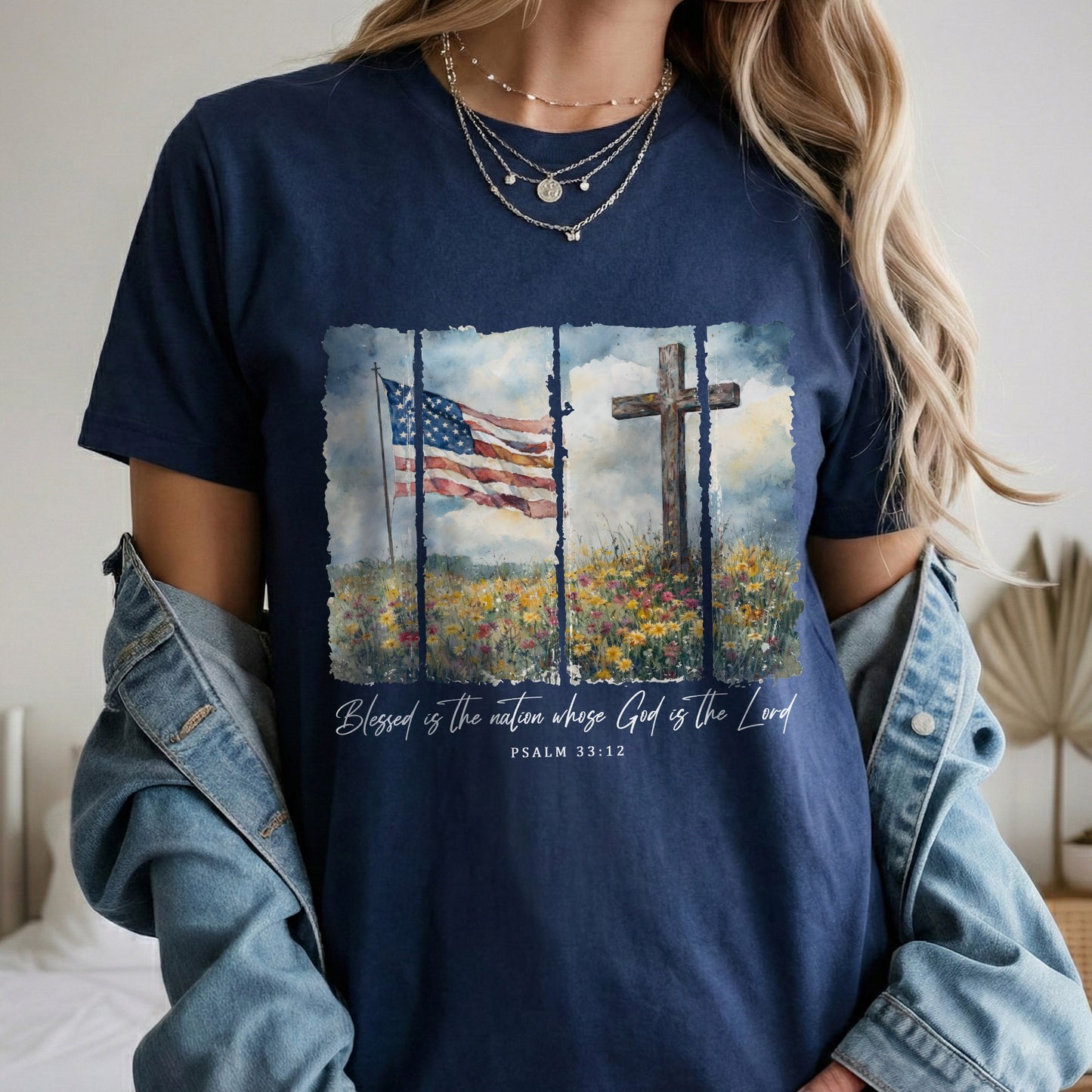 Blessed Is the Nation Christian Patriotic – Unisex Tshirt / Hoodie / Sweatshirt
