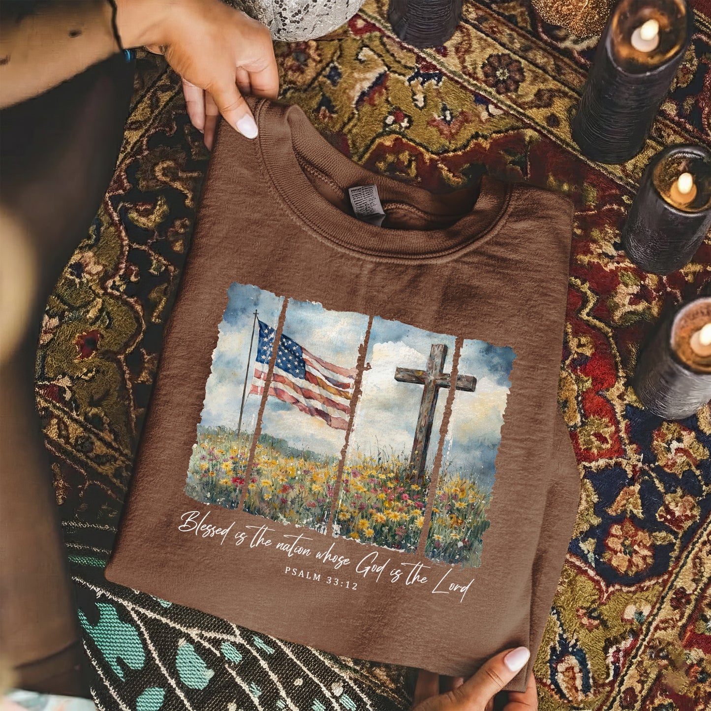 Blessed Is the Nation Christian Patriotic – Unisex Tshirt / Hoodie / Sweatshirt