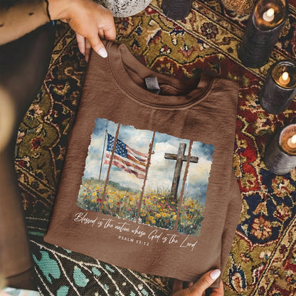 Blessed Is the Nation Christian Patriotic – Unisex Tshirt / Hoodie / Sweatshirt
