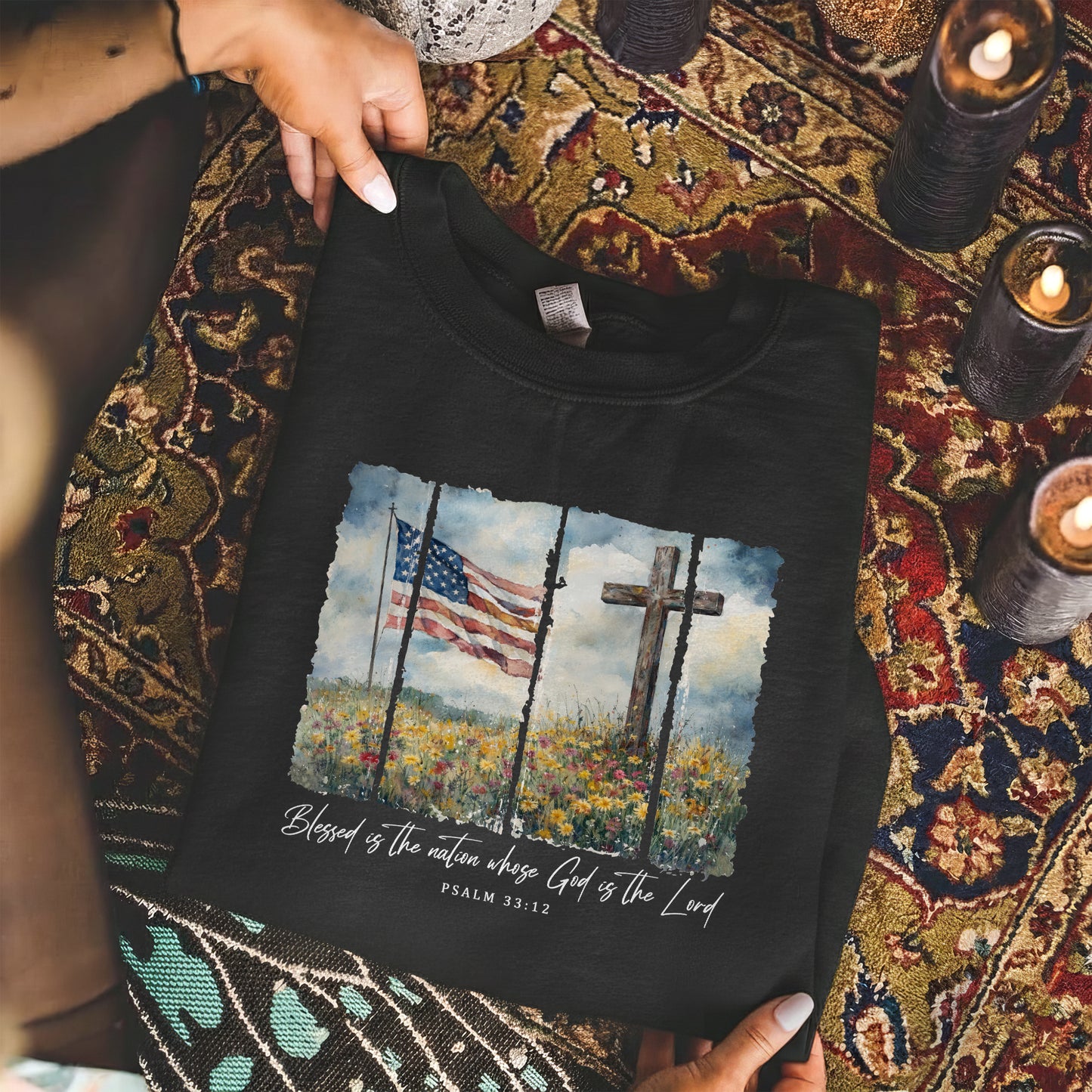 Blessed Is the Nation Christian Patriotic – Unisex Tshirt / Hoodie / Sweatshirt