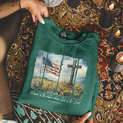 Blessed Is the Nation Christian Patriotic – Unisex Tshirt / Hoodie / Sweatshirt