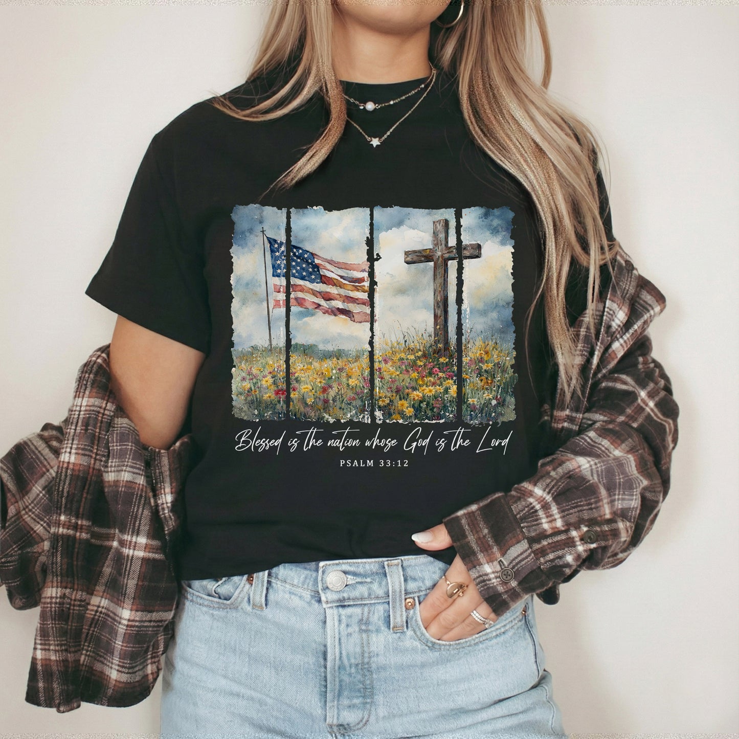 Blessed Is the Nation Christian Patriotic – Unisex Tshirt / Hoodie / Sweatshirt