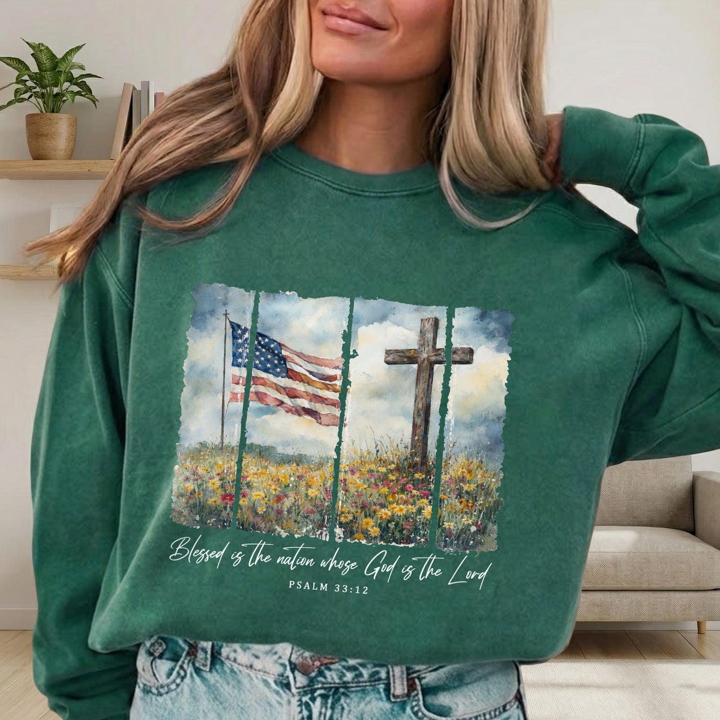 Blessed Is the Nation Christian Patriotic – Unisex Tshirt / Hoodie / Sweatshirt