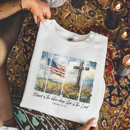Blessed Is the Nation Christian Patriotic – Unisex Tshirt / Hoodie / Sweatshirt