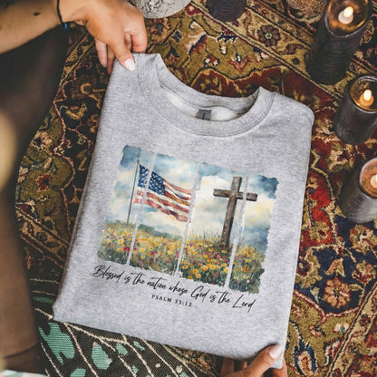 Blessed Is the Nation Christian Patriotic – Unisex Tshirt / Hoodie / Sweatshirt