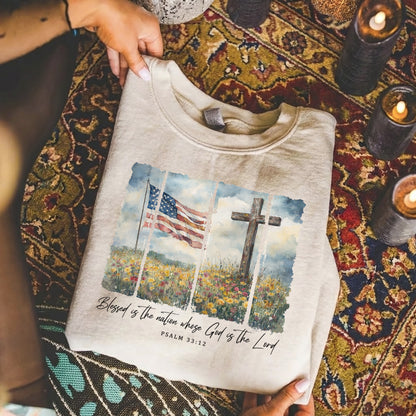 Blessed Is the Nation Christian Patriotic – Unisex Tshirt / Hoodie / Sweatshirt