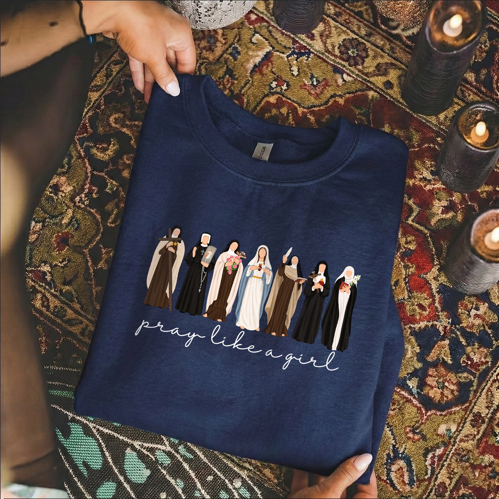 Catholic Saint Shirt: Pray Like A Girl  – Unisex Tshirt / Hoodie / Sweatshirt