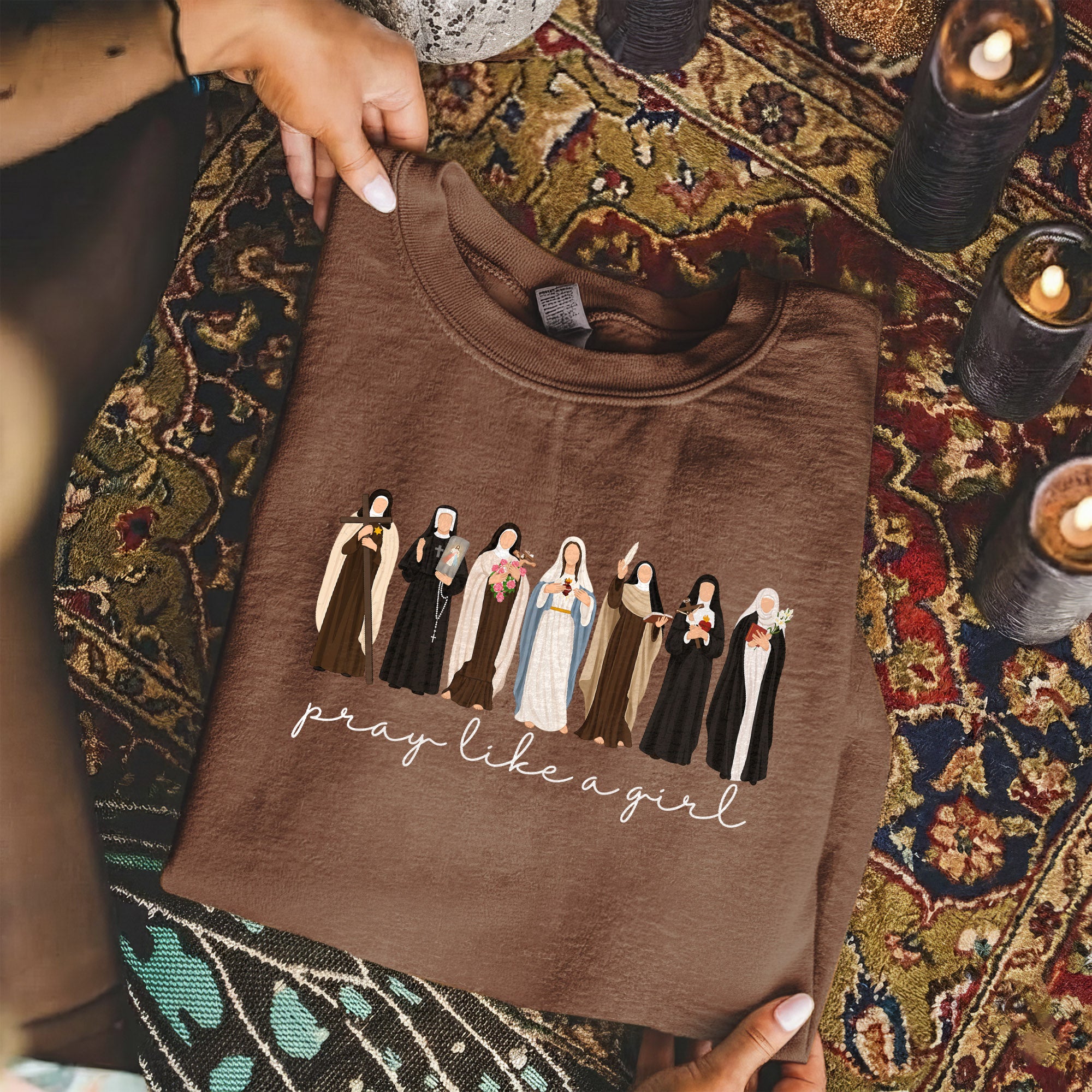 Catholic Saint Shirt: Pray Like A Girl  – Unisex Tshirt / Hoodie / Sweatshirt