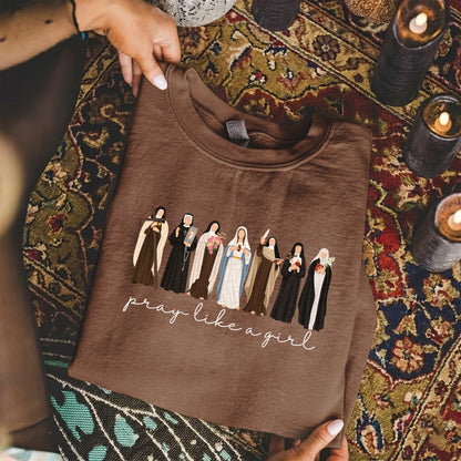 Catholic Saint Shirt: Pray Like A Girl  – Unisex Tshirt / Hoodie / Sweatshirt