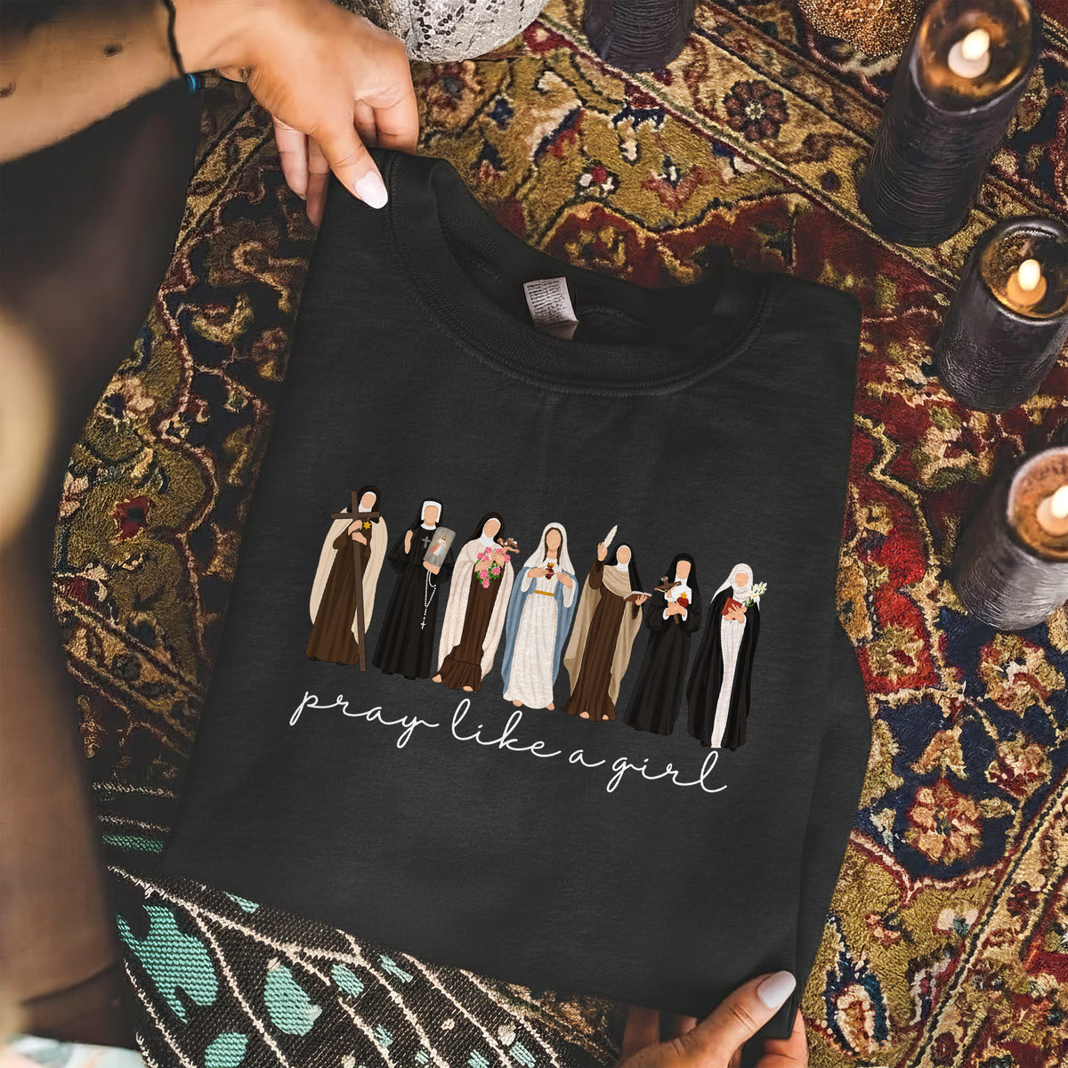 Catholic Saint Shirt: Pray Like A Girl  – Unisex Tshirt / Hoodie / Sweatshirt