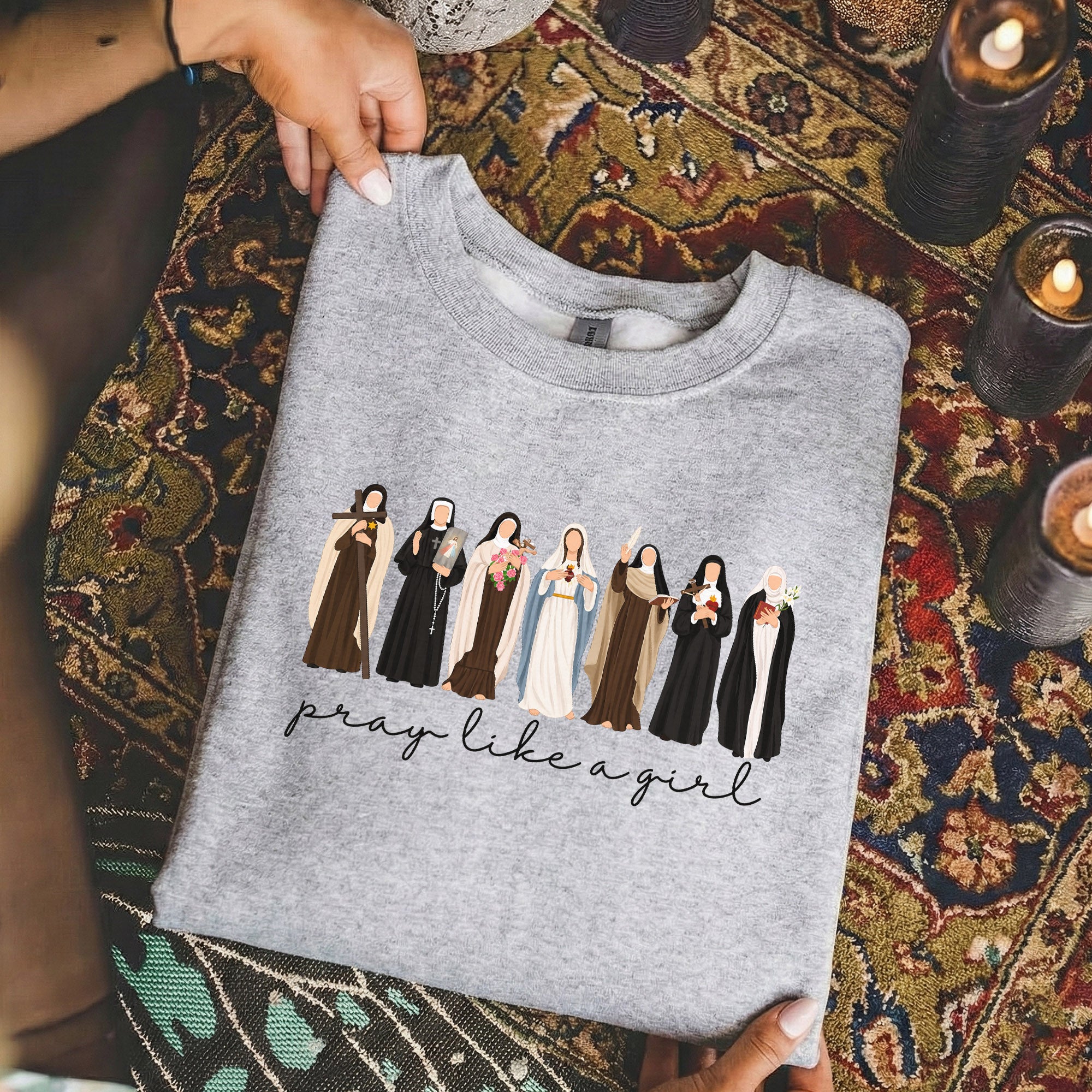 Catholic Saint Shirt: Pray Like A Girl  – Unisex Tshirt / Hoodie / Sweatshirt