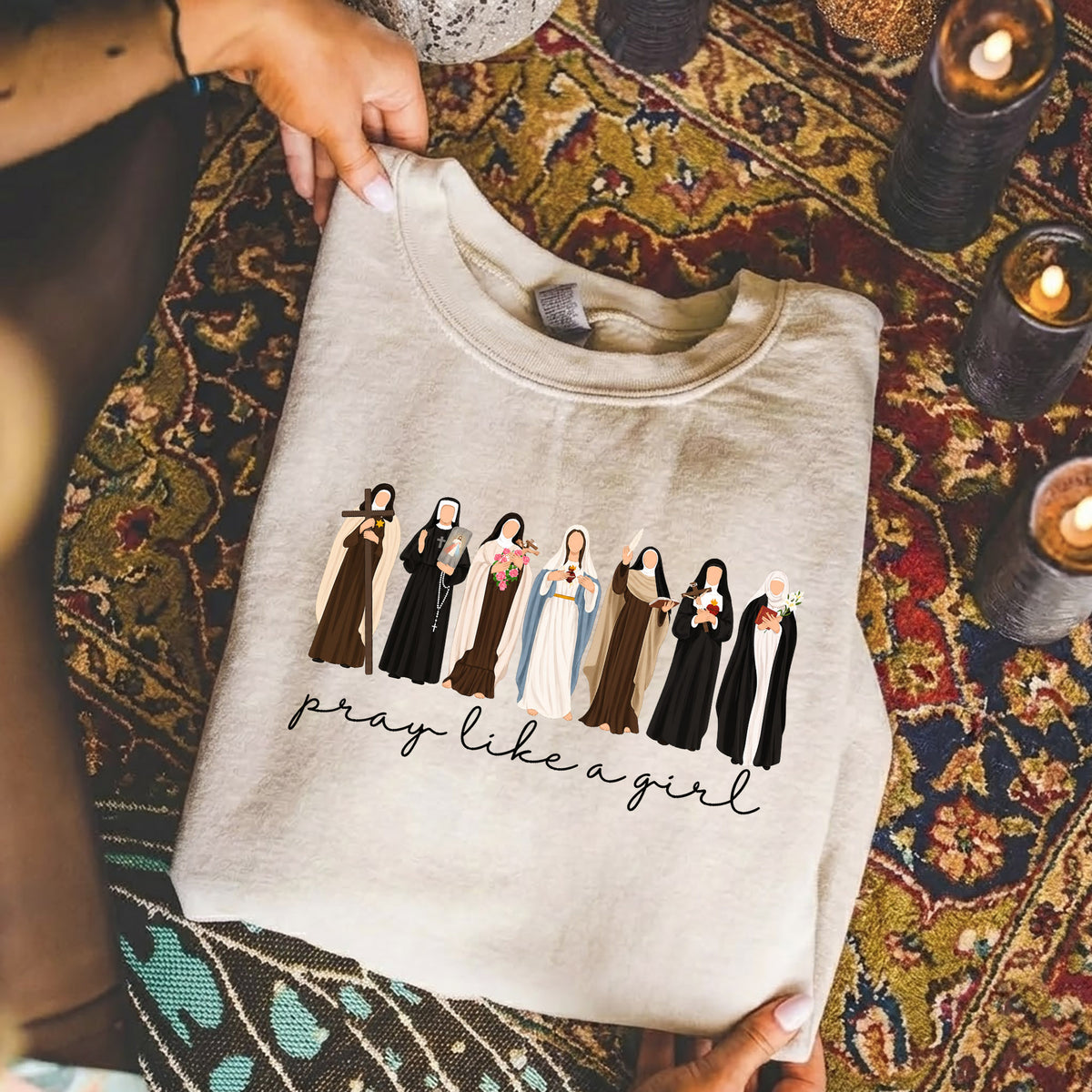 Catholic Saint Shirt: Pray Like A Girl  – Unisex Tshirt / Hoodie / Sweatshirt