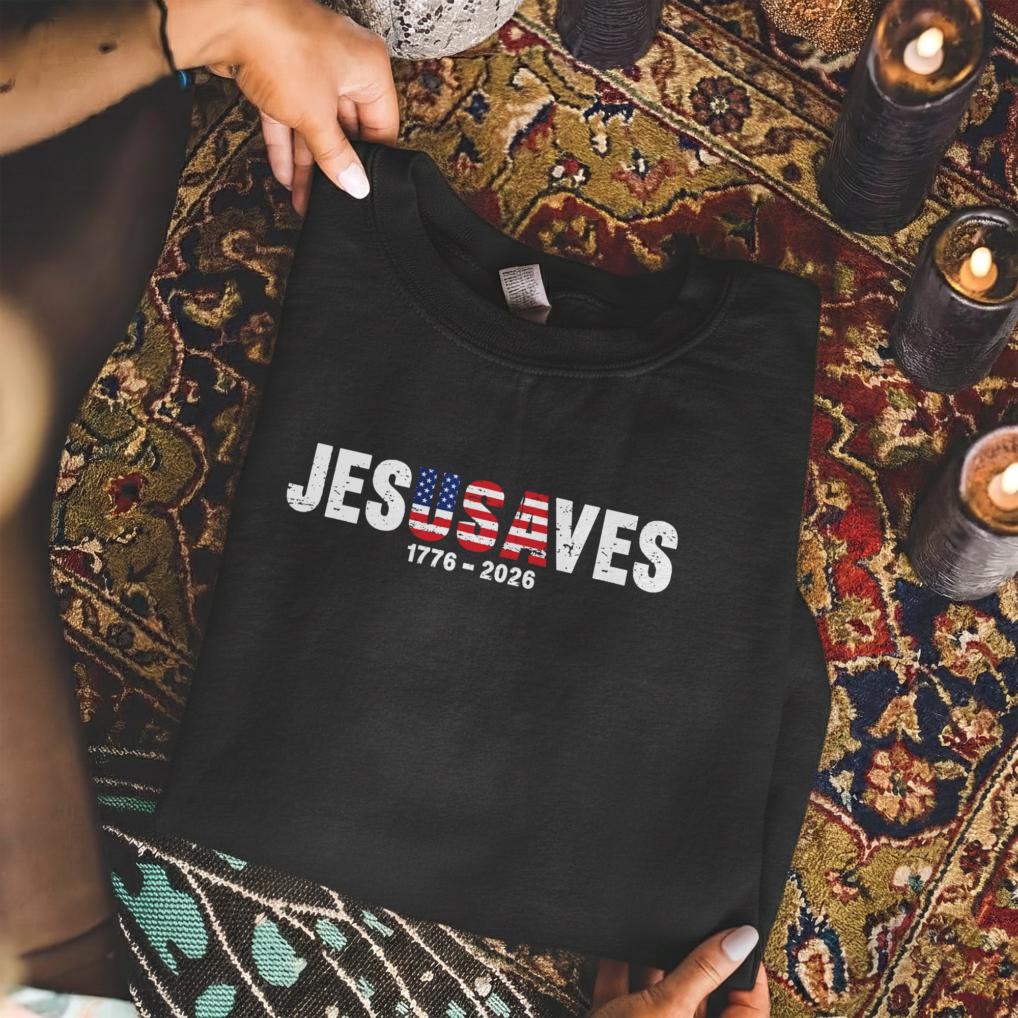 Jesus Saves America 250 Years Patriotic – Unisex Tshirt / Hoodie / Sweatshirt